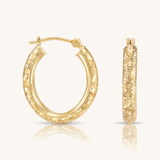 OVAL ENGRAVED HOOP - TORNADO