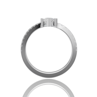 Marquise Cut Lab Grown Diamond Engagement Ring with East West Setting Pave Band