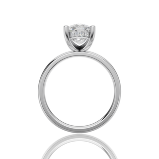 Pear Shape Lab Grown Diamond Engagement Ring with Hidden Halo Plain Band