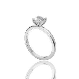 Round Lab Grown Diamond Solitaire Engagement Ring with Hidden Halo