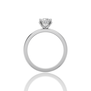 Round Lab Grown Diamond Solitaire Engagement Ring with Hidden Halo