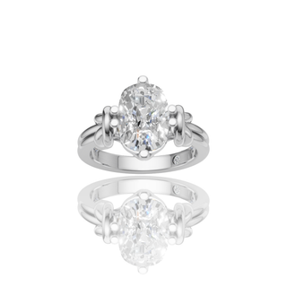 Oval Cut Lab Grown Diamond Engagement Ring with Twisted Rope Band