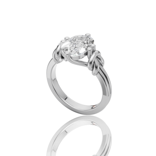 Oval Cut Lab Grown Diamond Engagement Ring with Twisted Rope Band