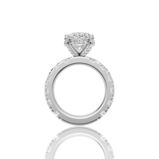Pear Shape Lab Grown Diamond Engagement Ring with Eternity Band Setting