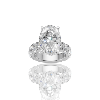Pear Shape Lab Grown Diamond Engagement Ring with Eternity Band Setting