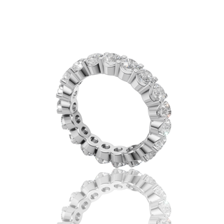 Oval Cut Lab Grown Diamond Engagement Ring with Eternity Band Hidden Halo