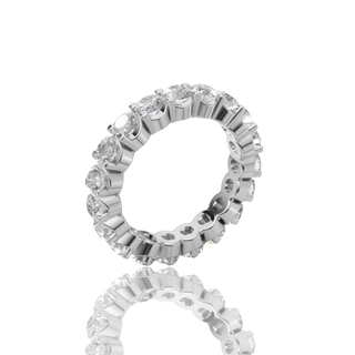 Oval Cut Lab Grown Diamond Engagement Ring with Eternity Band Hidden Halo