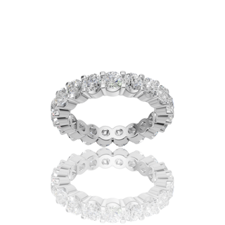 Oval Cut Lab Grown Diamond Engagement Ring with Eternity Band Hidden Halo