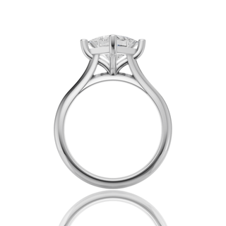 Princess Cut Lab Grown Diamond Solitaire Ring with Cathedral Band