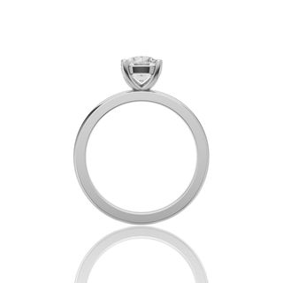 Round Lab Grown Diamond Engagement Ring with Solitaire Plain Band