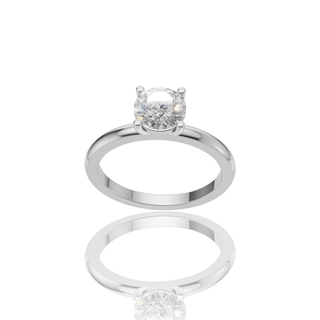 Round Lab Grown Diamond Engagement Ring with Solitaire Plain Band