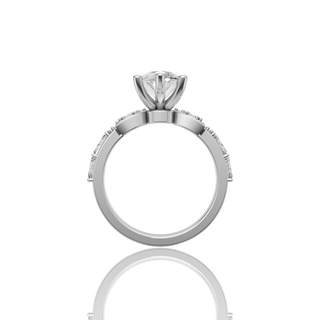 Marquise Lab Grown Diamond Engagement Ring Bridal Set with Baguette Accents