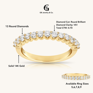 Gold Single Line Diamond Ring