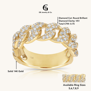 Gold Cuban Link Ring