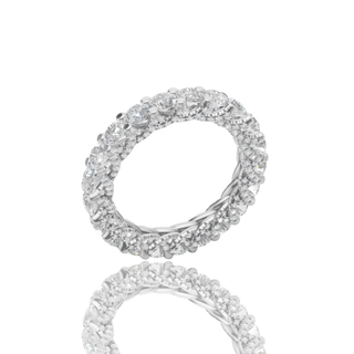 Round Lab Grown Diamond Engagement Ring with Luxe Eternity Band Setting