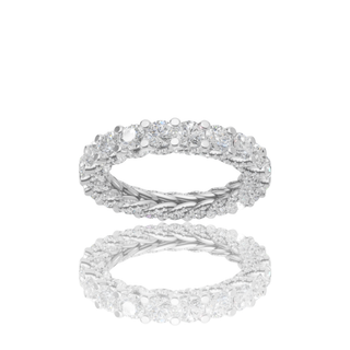 Round Lab Grown Diamond Engagement Ring with Luxe Eternity Band Setting