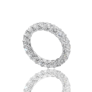 Round Lab Grown Diamond Engagement Ring with Luxe Eternity Band Setting