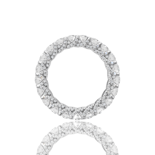 Round Lab Grown Diamond Engagement Ring with Luxe Eternity Band Setting