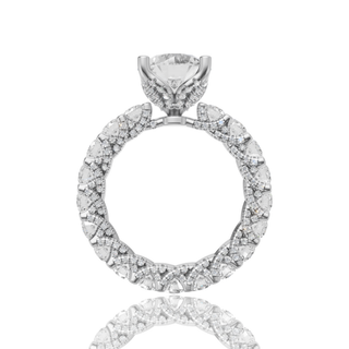 Round Lab Grown Diamond Engagement Ring with Luxe Eternity Band Setting