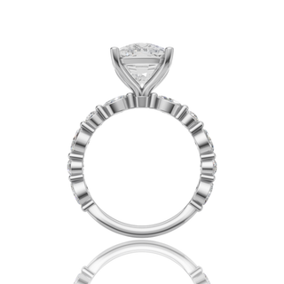 Oval Cut Lab Grown Diamond Engagement Ring with Floating Side Stones