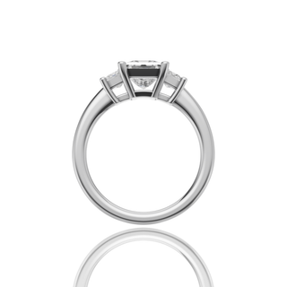 Princess Cut Three Stone Lab Grown Diamond Ring with Engagement Ring