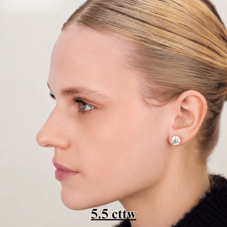 14K Gold Round Lab Grown Diamond Stud Earrings - IGI Certified - Screw Back