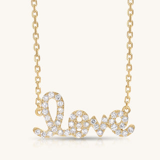 Golden Script Love Necklace