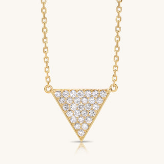 Yellow Gold Triangle Diamond Necklace