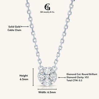 White Gold Round Diamond Necklace