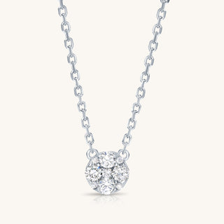 White Gold Round Diamond Necklace