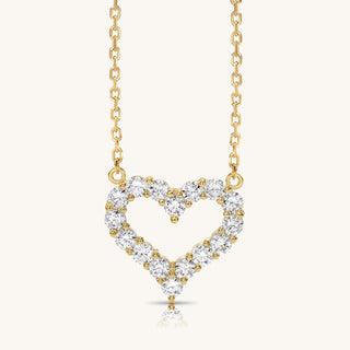 Yellow Gold Eternity Heart Necklace