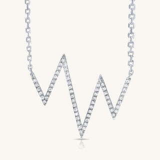 White Gold Diamond Heartbeat Necklace