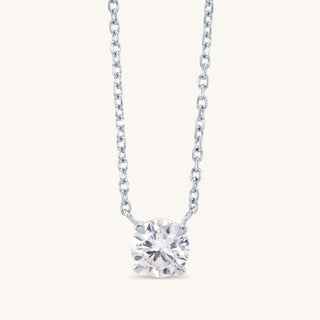 White Gold Single 1 Carat Diamond Necklace