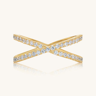 Gold n' Diamond X Ring