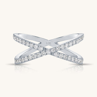 White Gold n' Diamond X Ring