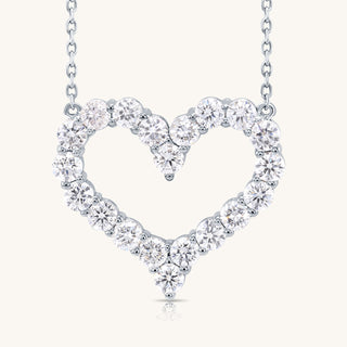 White Gold Eternity Heart Necklace