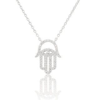 White Gold Hamsa Pendant