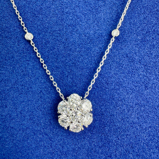 White Gold Cluster Necklace