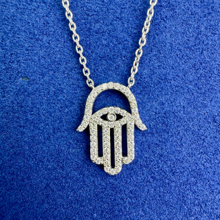 White Gold Hamsa Pendant