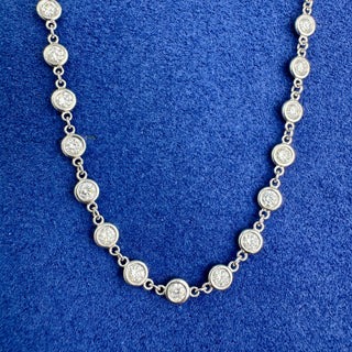 White Gold Diamond Bezel Necklace