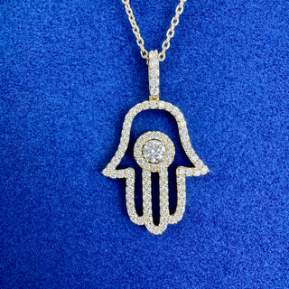 Yellow Gold Hamsa Necklace