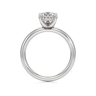 Adalia wide band hidden halo engagement ring, Pear lab grown diamond, 14K white gold, view 2