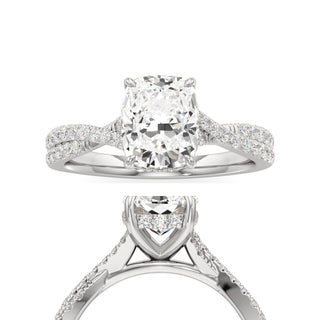 Adelina Elongated Cushion Twisted Diamond Band