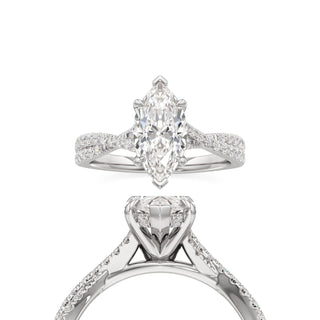 Adelina Pear Twisted Diamond Band