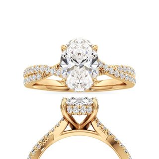 Adelina Pear Twisted Diamond Band