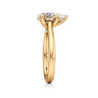 Aeloria Elongated Cushion Cathedral with Diamond Bridge
