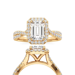 Alissa Princess Halo with Twisted Diamond Band