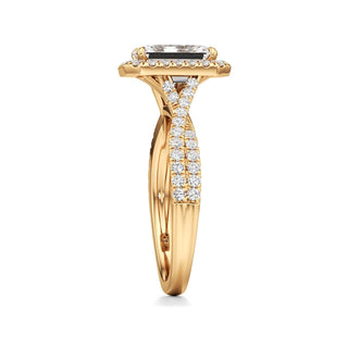 Alissa Radiant Halo with Twisted Diamond Band
