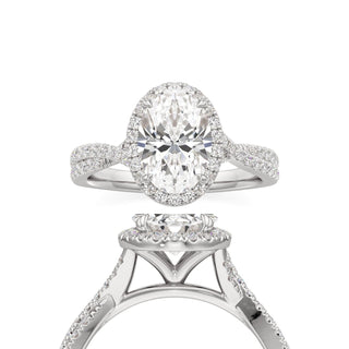 Alissa Princess Halo with Twisted Diamond Band