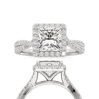 Alissa Princess Halo with Twisted Diamond Band